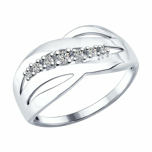 серебряное кольцо с фианитами
