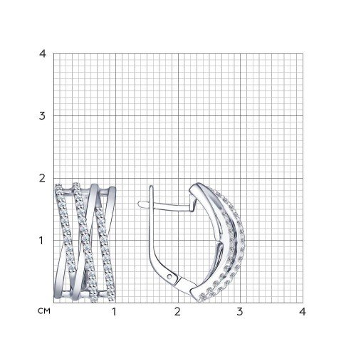 серебряные серьги с фианитами