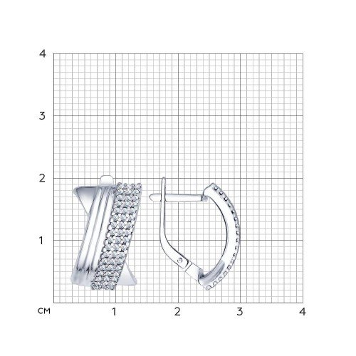 серебряные серьги с фианитами