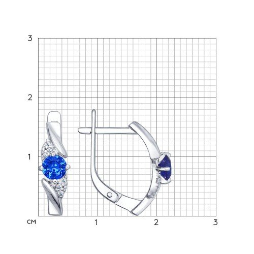 серебряные серьги с фианитами