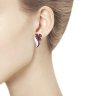 серебряные серьги с гранатами и фианитами