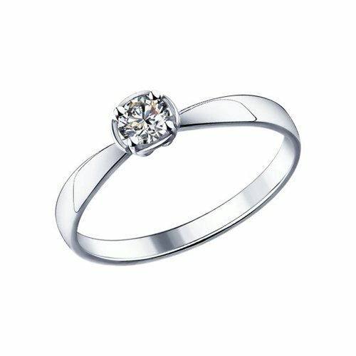 серебряное кольцо с фианитом