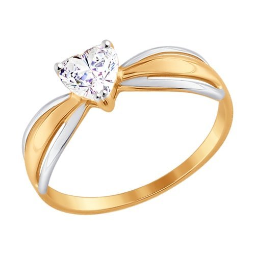 золотое кольцо со swarovski