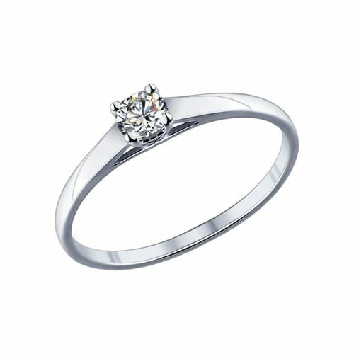 серебряное кольцо с фианитом