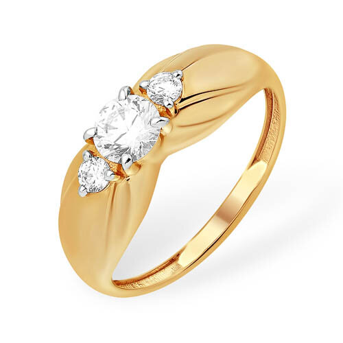 золотое кольцо со swarovski