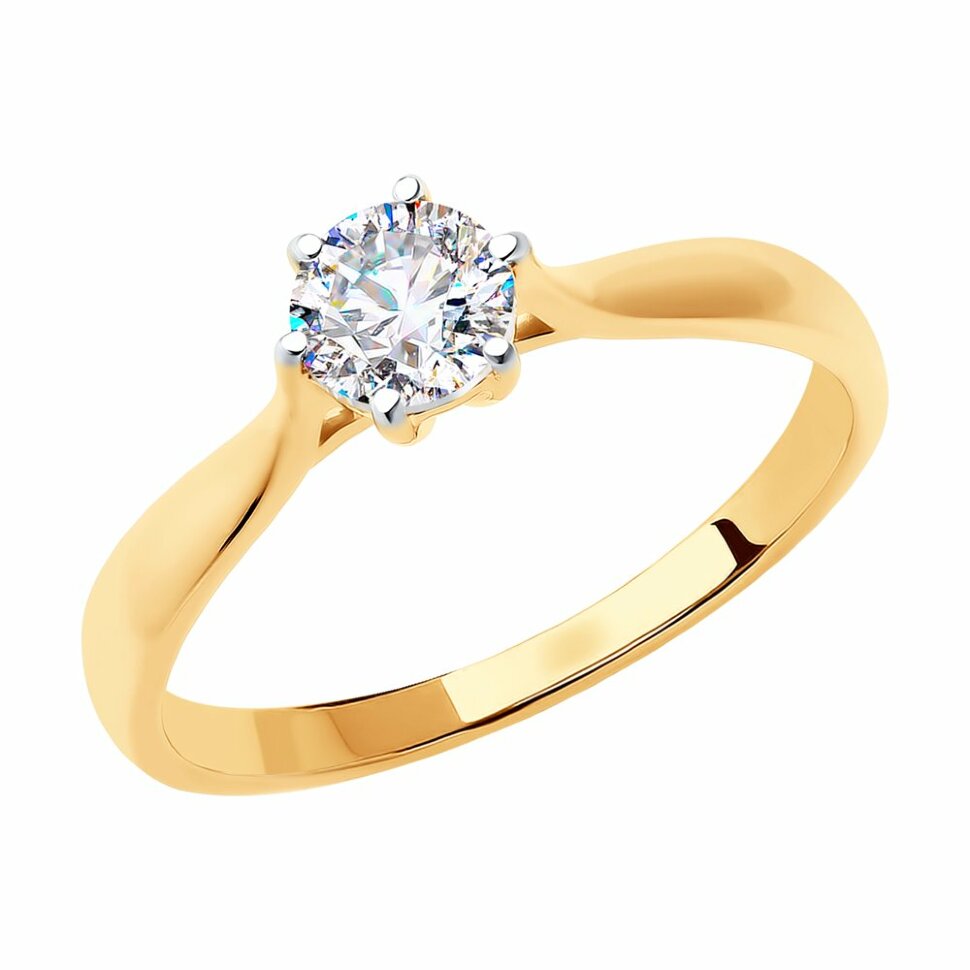 золотое кольцо со swarovski