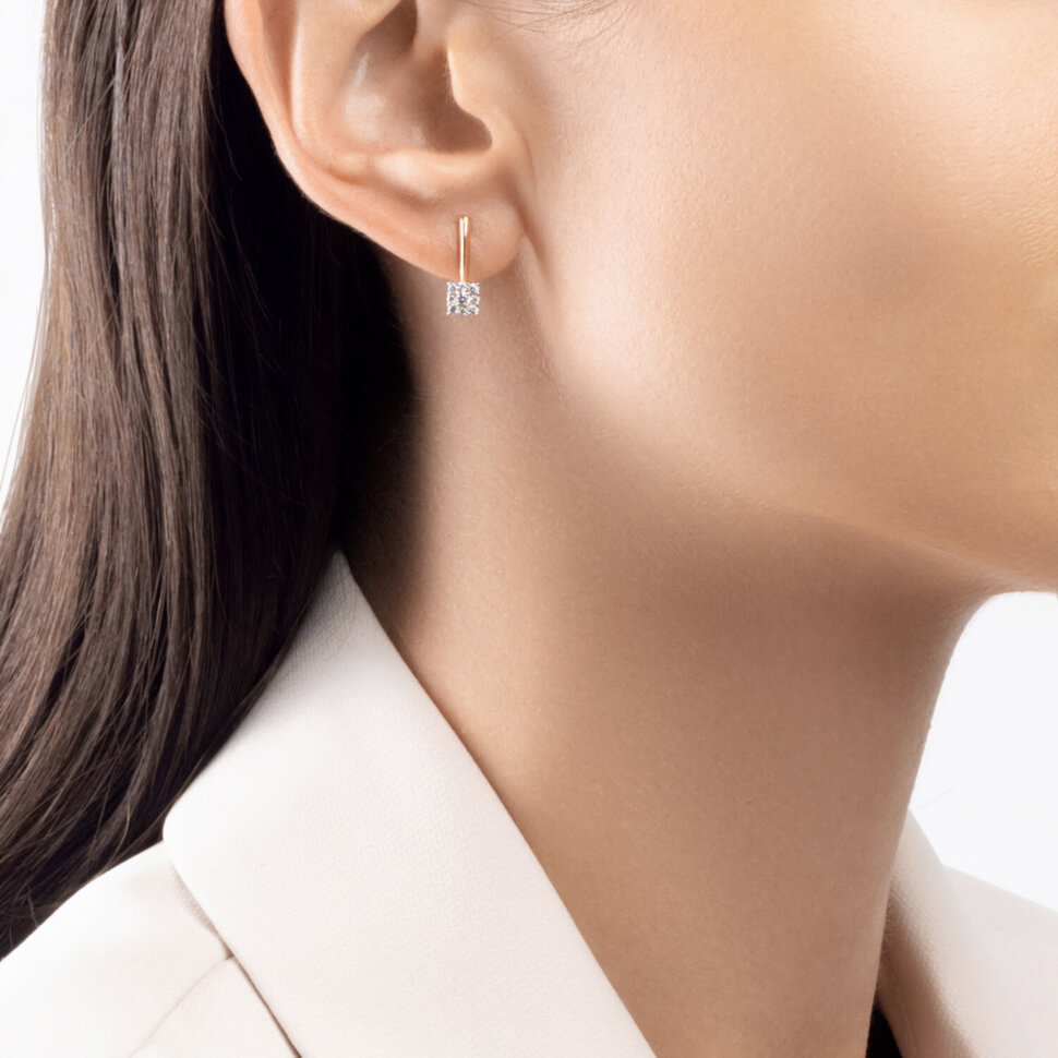 Серьги золотые с фианитами