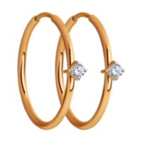 Серьги золотые с фианитами