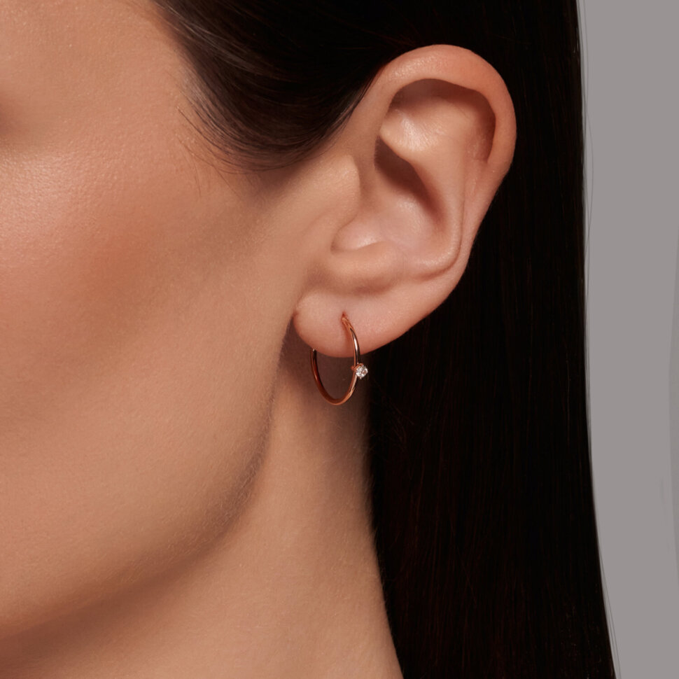 Серьги золотые с фианитами