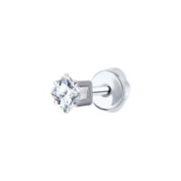 Серебряная одиночная серьга (пусета)