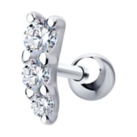 Серебряная одиночная серьга (пусета)