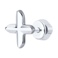 Серебряная одиночная серьга (пусета)
