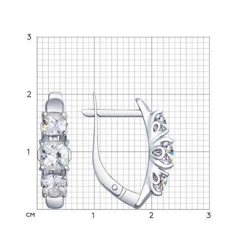 серебряные серьги со swarovski