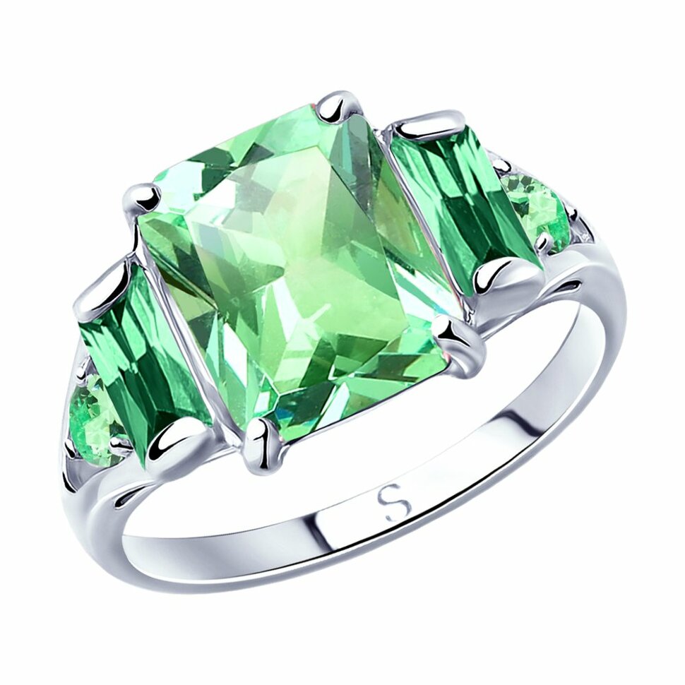 серебряное кольцо с фианитами