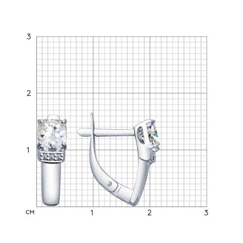 серебряные серьги со swarovski