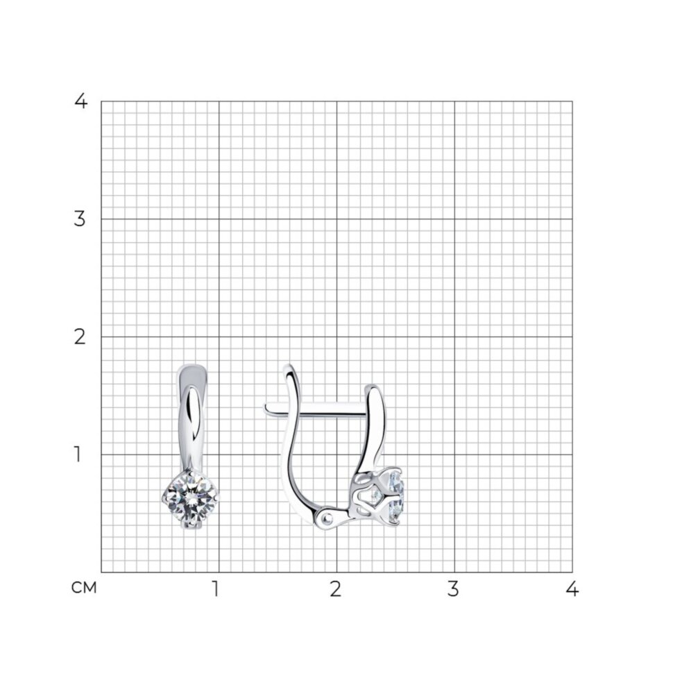 Серебряные серьги с фианитами