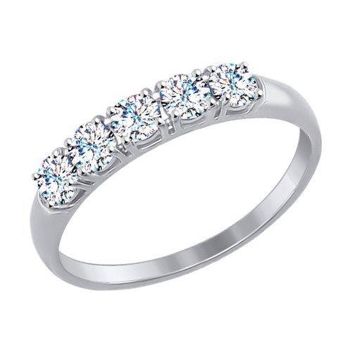 кольцо из белого золота со swarovski