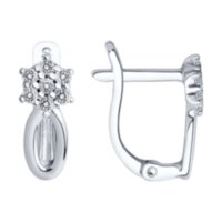 Серебряные серьги с фианитами