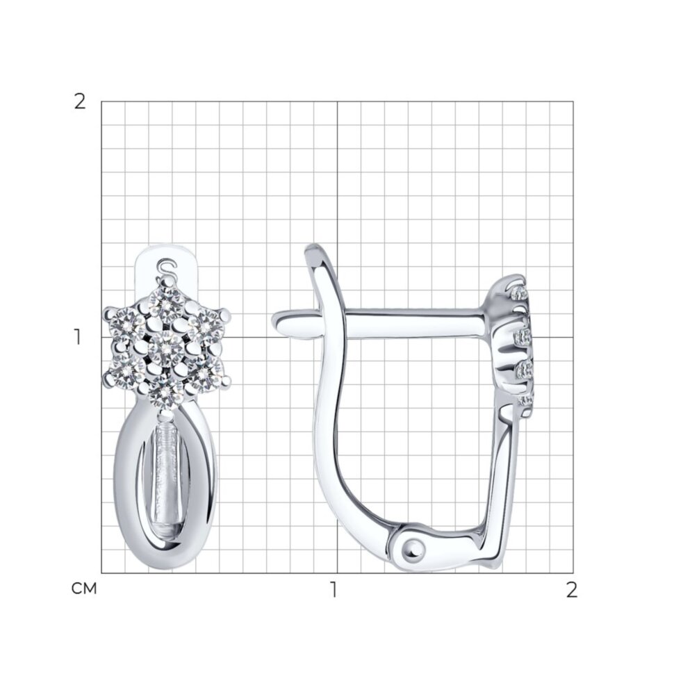 Серебряные серьги с фианитами