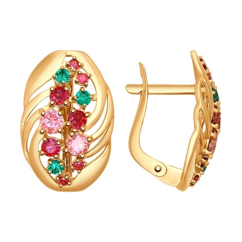 серьги с фианитами