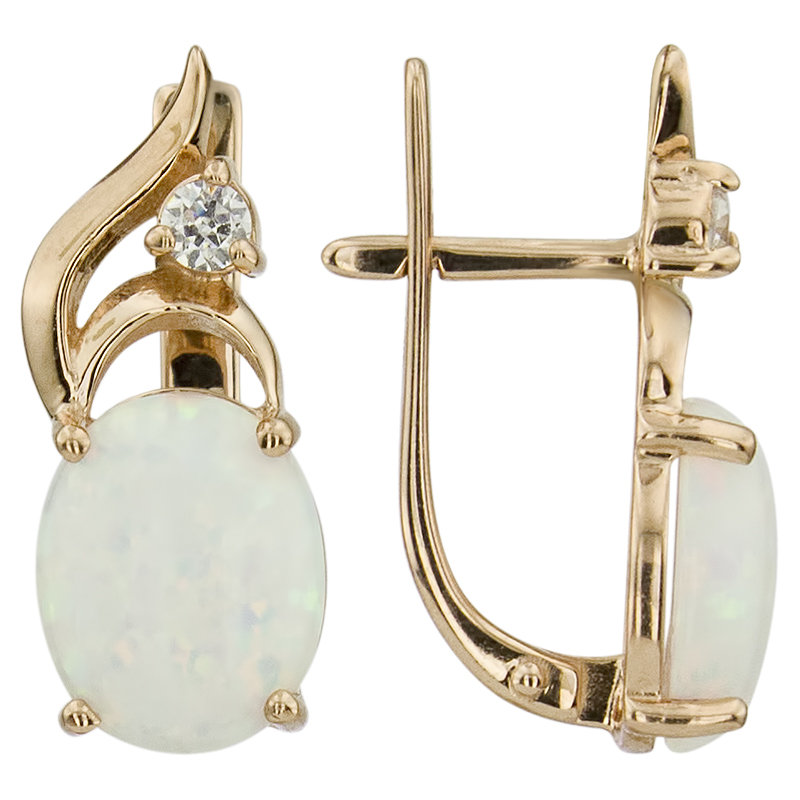 золотые серьги с опалами