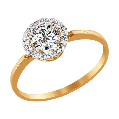 золотое кольцо со swarovski