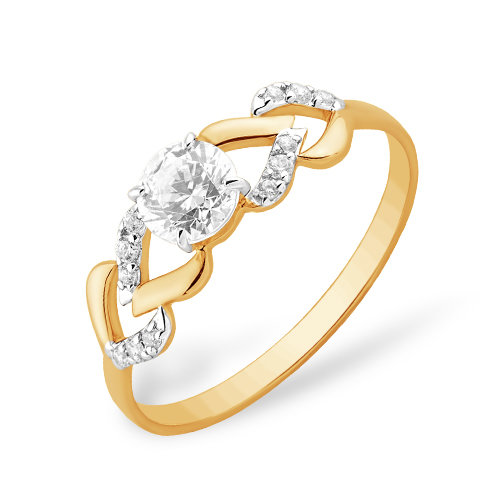 золотое кольцо со swarovski