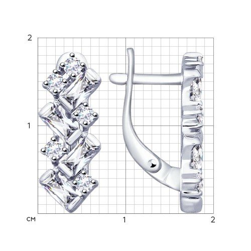 серебряные серьги с фианитами