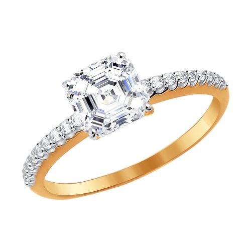 золотое кольцо со swarovski