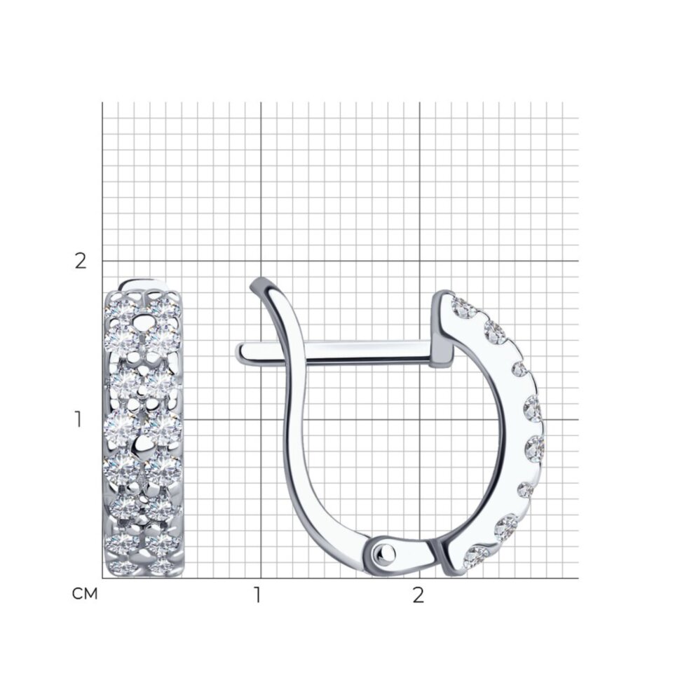 Серебряные серьги с фианитами