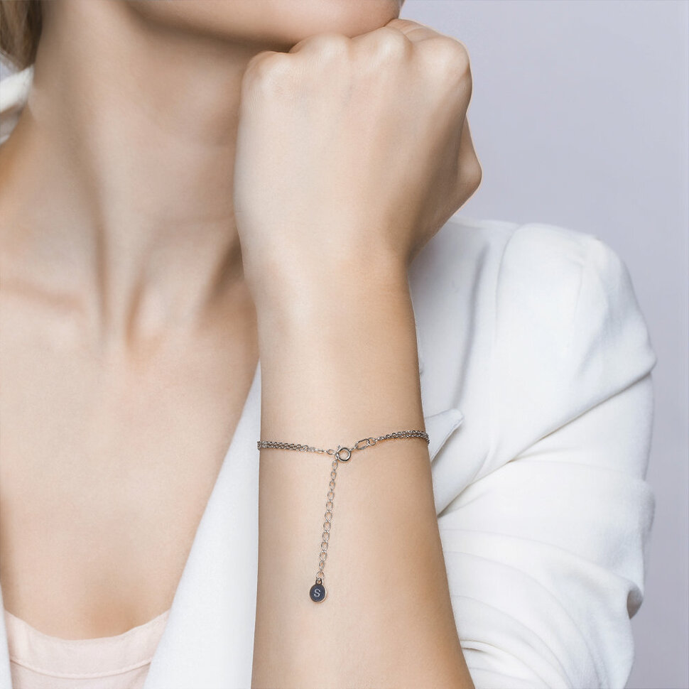 серебряный браслет с фианитами