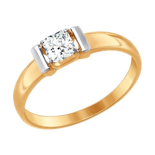 золотое кольцо со swarovski