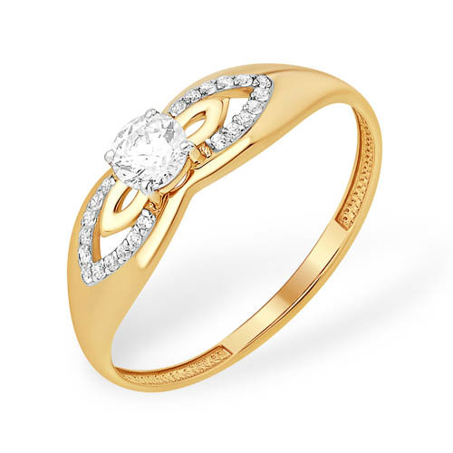 золотое кольцо со swarovski