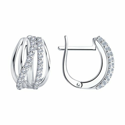 серебряные серьги с фианитами