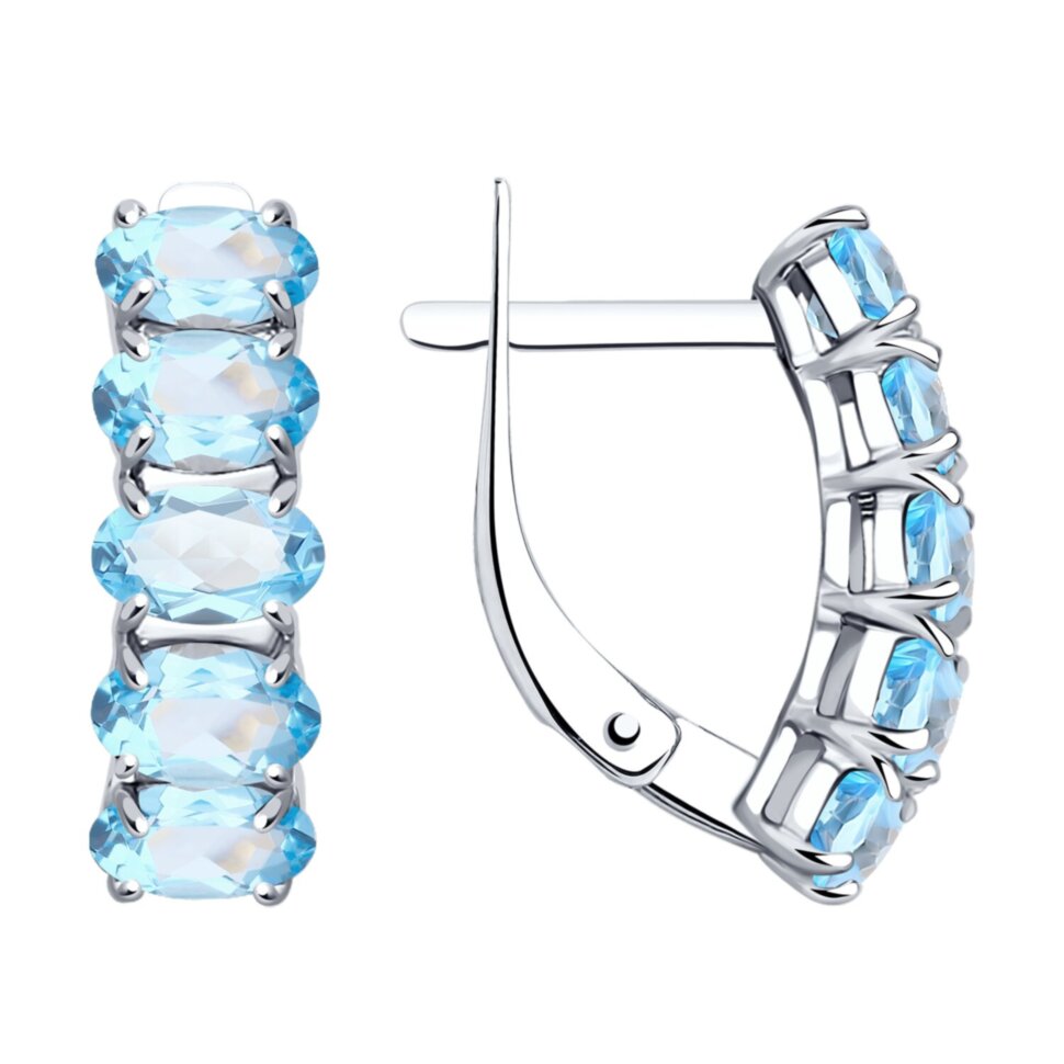 Серебряные серьги с топазами