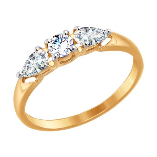 золотое кольцо со swarovski