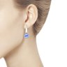 серебряные серьги с кристаллами swarovski Сапфир
