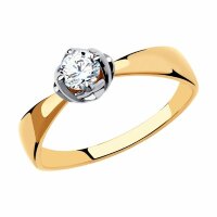 золотое кольцо со swarovski