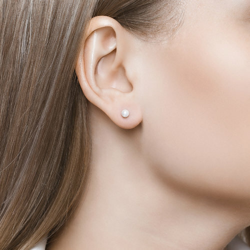 серебряные серьги - пусеты с жемчугом