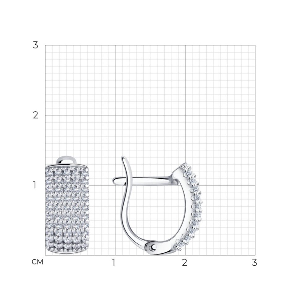 Серебряные серьги с фианитами