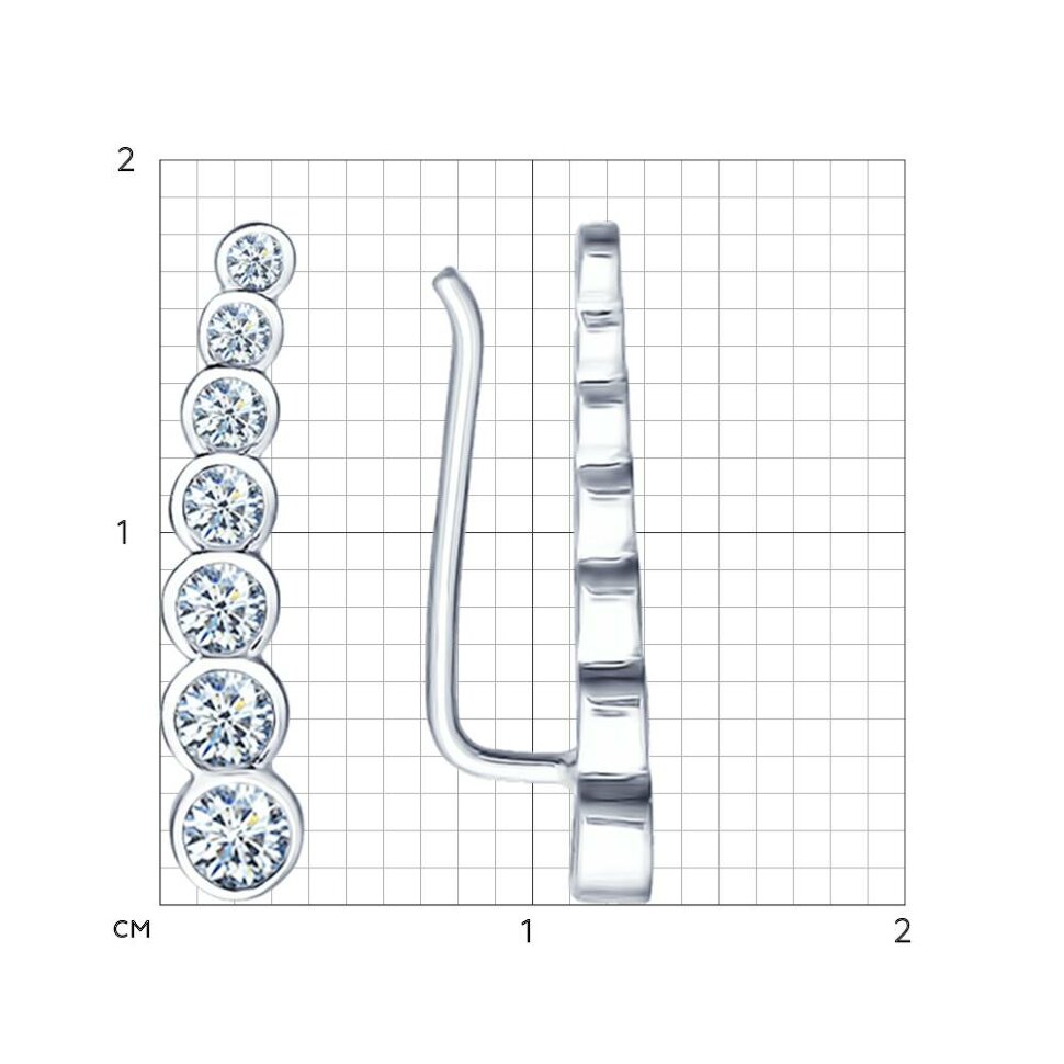 серебряные серьги с фианитами