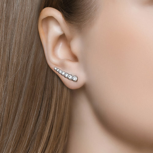 серебряные серьги с фианитами