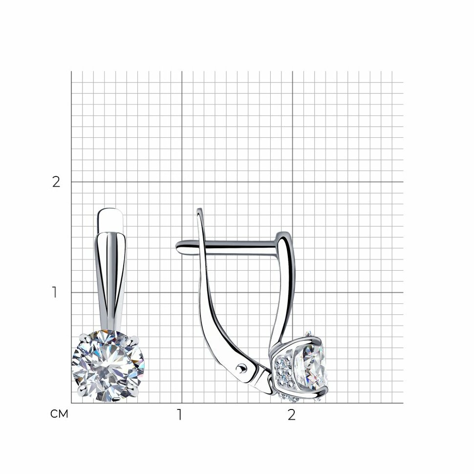 серебряные серьги с фианитами