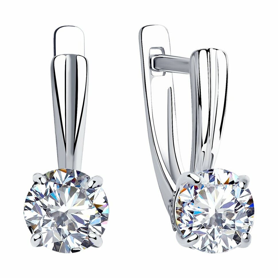 серебряные серьги с фианитами