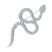 Серебряная брошь с фианитами