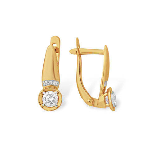 золотые серьги со swarovski