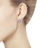 серебряные серьги с аметистами и фианитами