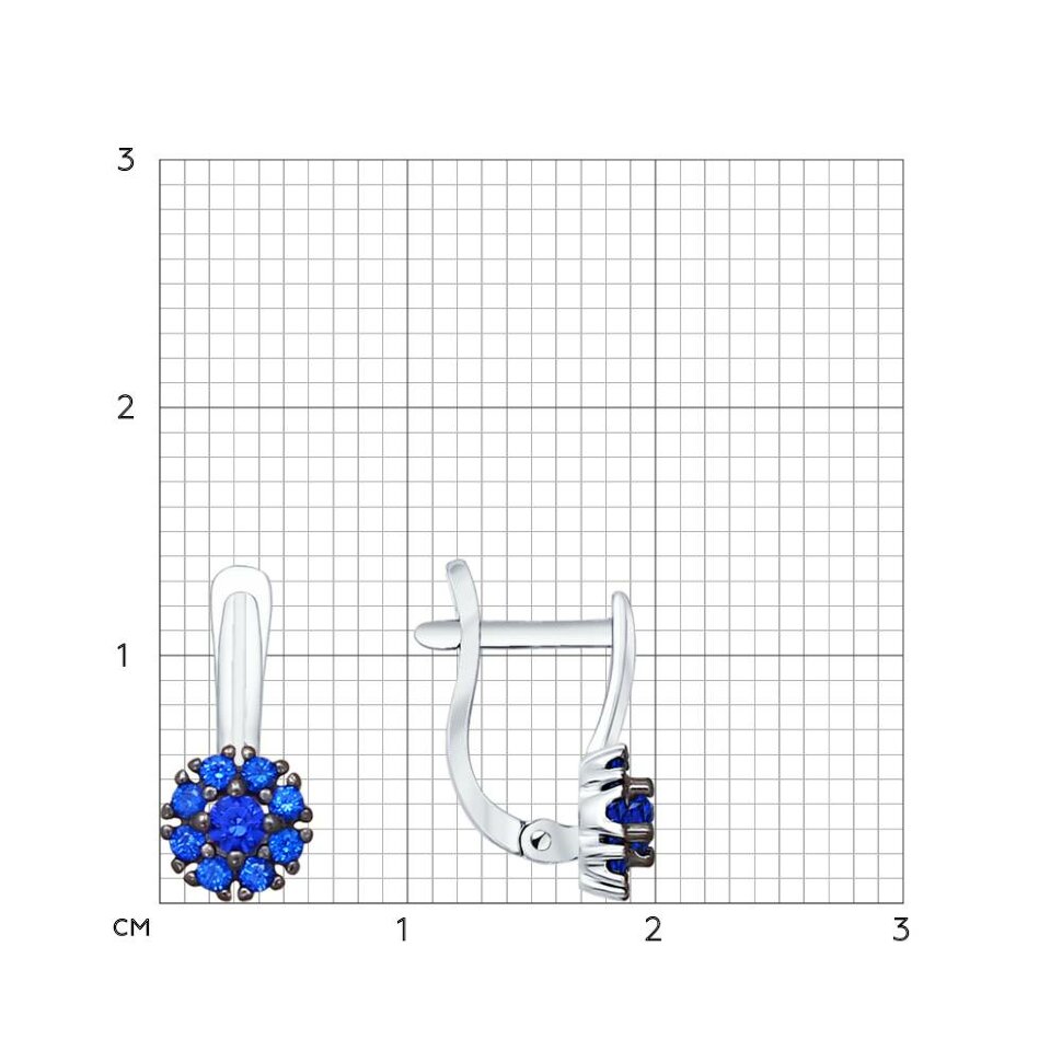 серебряные серьги с фианитами