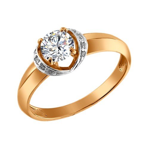 золотое кольцо со swarovski