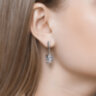 Серебряные серьги " сова " с фианитами